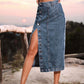 Denim midi skirt