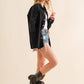 22641J  - Studded Elbow Chevron Back Oversized Twill Jacket