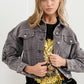 22393J - Braided Back Twill Denim Jacket