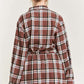 PLAID PRINT COLLAR LONG SHIRT DRESS PLUS