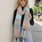 Colorblock Contrast Knit Oversized Scarf