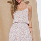 31889D - Rayon Floral Smocked Cami Button Skirt Mini Dress